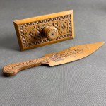 Hutsul desk set. Letter opener and letter opener. Hutsul region, early 20th century.