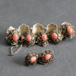 A beautiful gold-plated "Chinese Girl" set: bracelet and earrings [silver]