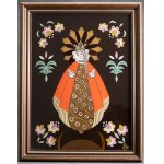 Krystyna Gąsienica Szostać – The Highlander Virgin Mary – Zakopane, 1980s [painting on glass, 38x28 cm]