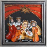 Jolanta PĘKSA - Christmas - Zakopane 1980 [painting on glass, 32x32 cm]