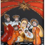 Jolanta PĘKSA - Christmas - Zakopane 1980 [painting on glass, 32x32 cm]