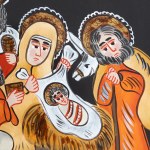 PĘKSA Jolanta, Vánoce – Zakopane 1980 [malba na skle, 32×32 cm]