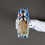 Leszek DUTKA - Ceramic plaque - Lady with a Fan - Kraków, 1960s