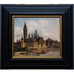 Karl Kaufmann (1843-1905), Wenecja, fragment miasta z kościołem San Giorgio Maggiore