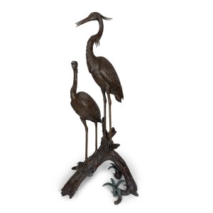Patinated bronze fountain