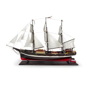 Maquette d'un trois-mâts en bois