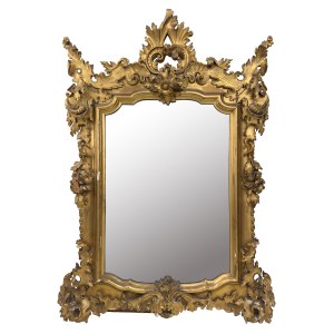 Large wall mirror with a gilded wooden frame, 19th century