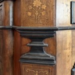 Monumental chest of drawers veneered in walnut and burl, Central Italy, 17th century