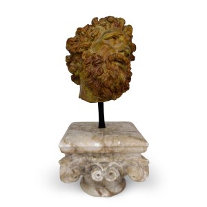 Head of Laocoon in patinated bronze