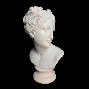 Head of the Venus Italica in white marble (after Antonio Canova)