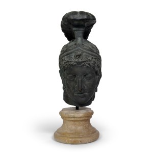 Head of Mars in patinated bronze