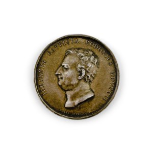 Silver medal featuring the profile of Giambattista Bodoni, 1802