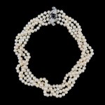 Four-strand 8mm pearl necklace