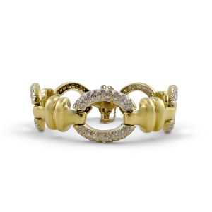18kt gold bracelet with oval links with diamonds for 5 ct. approximately