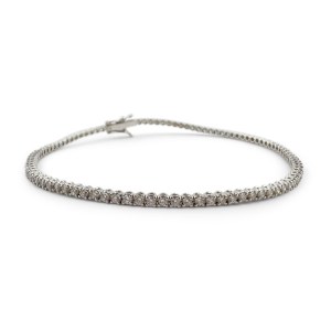 18kt white gold tennis bracelet with diamonds for ct. 2 approximately