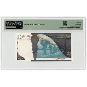 20 zlotych, 2009, Fryderyk Chopin, very low serial number FC 0000068, PMG 66 EPQ
