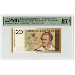 20 zlotych, 2009, Juliusz Słowacki, low serial number JS 0000891, PMG 67 EPQ
