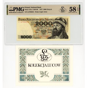 2,000 zlotys, 1977, rare L series, Lucow Collection, PMG 58 EPQ