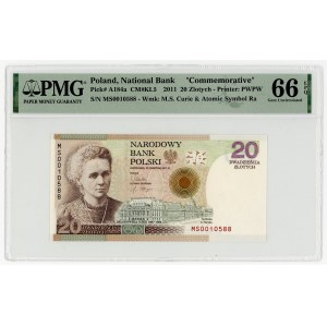 20 zlotých 2011, séria MS, Maria Skłodowska Curie, PMG 66 EPQ