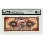 Peru, 500 Soles, 1961, SPECIMEN No. 6, serial number 000000, PMG 64 EPQ, TDLR