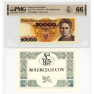 20 000 zlotých, 1989, séria K, zbierka Lucow, PMG 66 EPQ