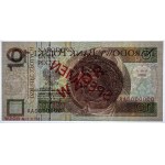 10 zlotých 1994, séria AA, číslovanie 0000000, červený potlač – vzor / vzorka, zbierka Lucow, PMG 64 EPQ