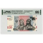20 zlotych 2015, series AB 0000960, 1050th anniversary of the Baptism of Poland, PMG 66 EPQ, NIKSI SERIAL NUMBER