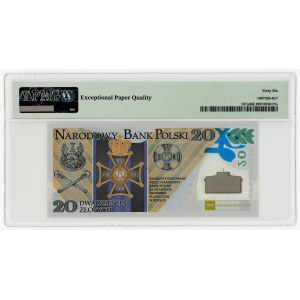 20 Złoty 2014, Serie LP 0000493, 100. Jahrestag der Gründung der Polnischen Legionen, Polymer-Banknote, PMG 66 EPQ