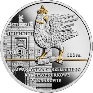 10 zlotých 2018, 760. výročie streleckej spoločnosti Bractwo Kurkowe v Krakove