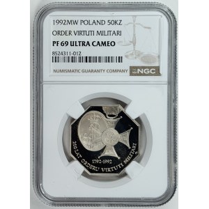50,000 zlotys, 1992, 200th Anniversary of the Order of Virtuti Militari, NGC PF 69