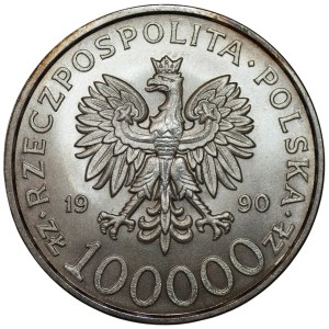 100,000 zlotys, 1990, Solidarity, Type A