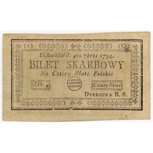 Štátna známka, 4 zloté, 1794, séria (I)(Q)