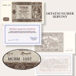 1,000 zlotys, 1941, 2004 reconstruction by Krakowiak, MCSM 1057 series, certificate by Czesław Miłczak