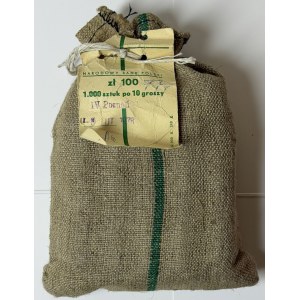 Bank bag with bank rolls, 10 groszy, 1977