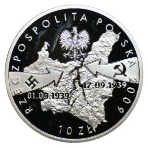 10 zlotych, 2009, Wieluń, September 1, 1939