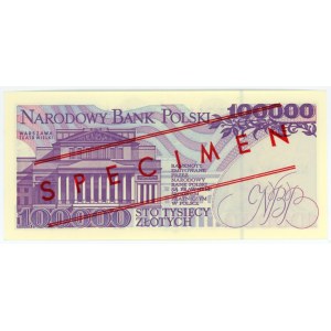 100,000 zlotys, 1993, Series A 0000000, SPECIMEN No. 0208*
