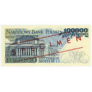 100,000 zlotys, 1990, Series A 0000000, SPECIMEN No. 0882*