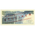 100,000 zlotys, 1990, Series A 0000000, SPECIMEN No. 0882*