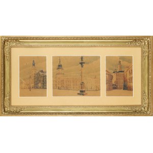 Unknown artist, Poland, 20th century, Triptych – Warsaw’s Old Town, early 20th century