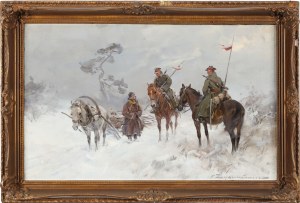 Czesław Wasilewski, in. Ignacy Zygmuntowicz (1875-1947), Ułani pytający o drogę