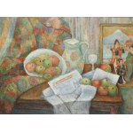 Konrad Winkler (1882-1962), Martwa natura z gazetą, 1946