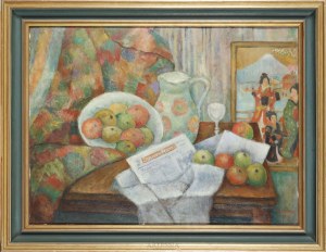 Konrad Winkler (1882-1962), Martwa natura z gazetą, 1946