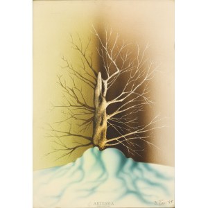 Zdzisław Stanek (1925–1996), Baum im Schnee, 1985