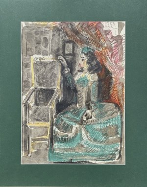 Pablo Picasso (1881-1973), Jacqueline dans une robe verte (Jacqueline w zielonej sukience), 1961