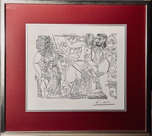 Pablo Picasso (1881-1973), Superproduction Hollywoodienne avec des voyeurs - Superprodukcja Hollywood z podglądaczami