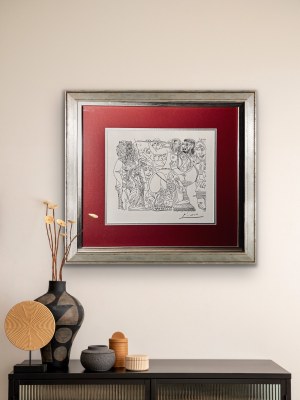 Pablo Picasso (1881-1973), Superproduction Hollywoodienne avec des voyeurs - Superprodukcja Hollywood z podglądaczami