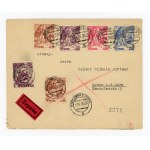 Envelope for an express letter from Warsaw to Germany, 1937. Postmark: Warsaw 2 – Kiosk (149)