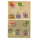 Przedbórz, set of stamps on two envelopes (493)