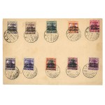 Łęczyca, set of 10 stamps on an envelope, with a local overprint, 1918 (304)