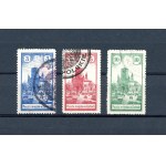Żarki, view of the town, 1918. Canceled stamps from the 1st and 3rd issues. Guaranteed (417)
